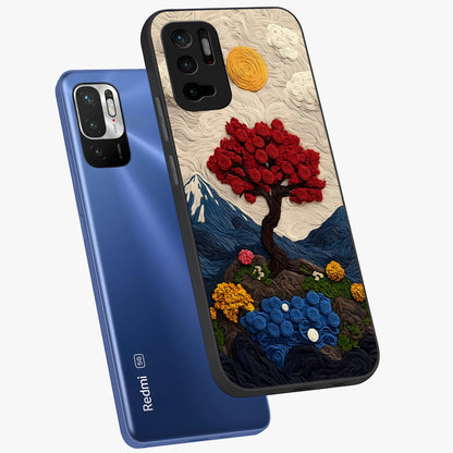 Eternal Nature Tapestry Glass Case displayed in angled mockup highlighting detailed botanical pattern with artistic aesthetic.