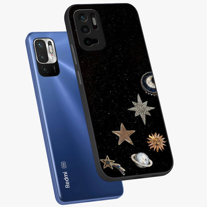 Galactic Charm Glow Glass Case displayed in angled mockup highlighting luminous galaxy inspired design with dreamy aesthetic.