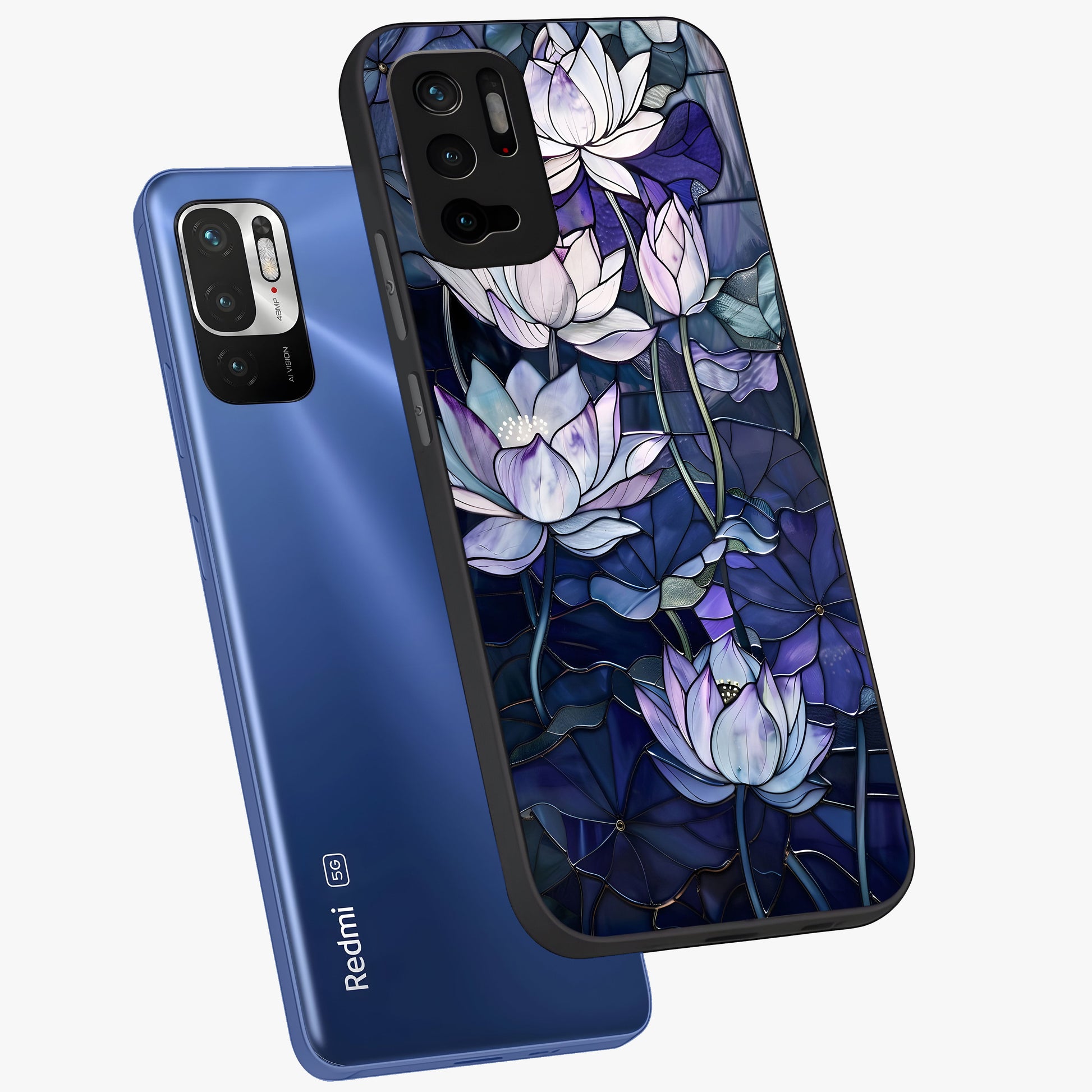 Gloss Petal Rush Glass Case displayed in angled mockup highlighting vibrant petal design with elegant floral aesthetic.