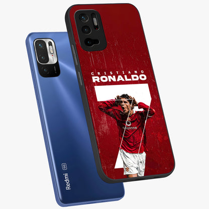 Goal Celebration Legacy Glass Case displayed in angled mockup highlighting energetic sports celebration design with bold athletic theme.