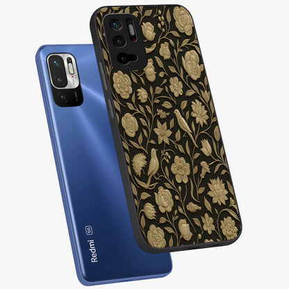 Golden Evil Eye Mandala Glass Case displayed in angled mockup highlighting protective evil eye symbol with golden mandala design.