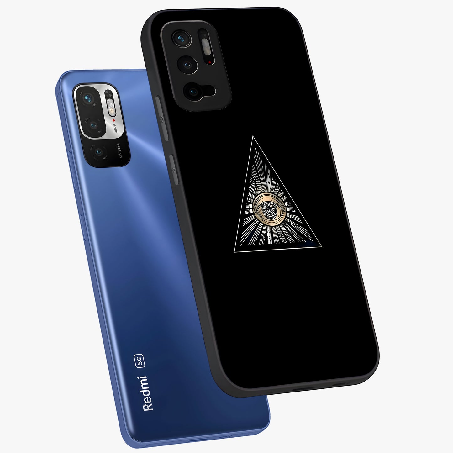 Illuminati Evil Glass Case displayed in angled mockup highlighting dark occult inspired design with bold aesthetic style.