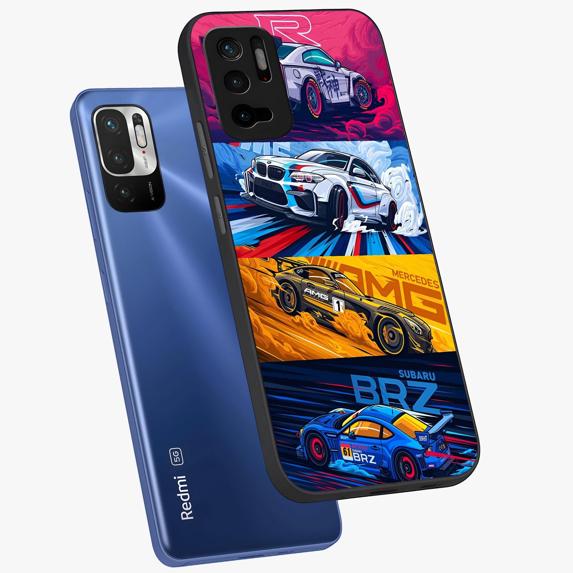JDM Sports Car Glass Case displayed in angled mockup highlighting sleek Japanese racing car design with automotive aesthetic.