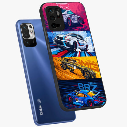 JDM Sports Car Glass Case displayed in angled mockup highlighting sleek Japanese racing car design with automotive aesthetic.