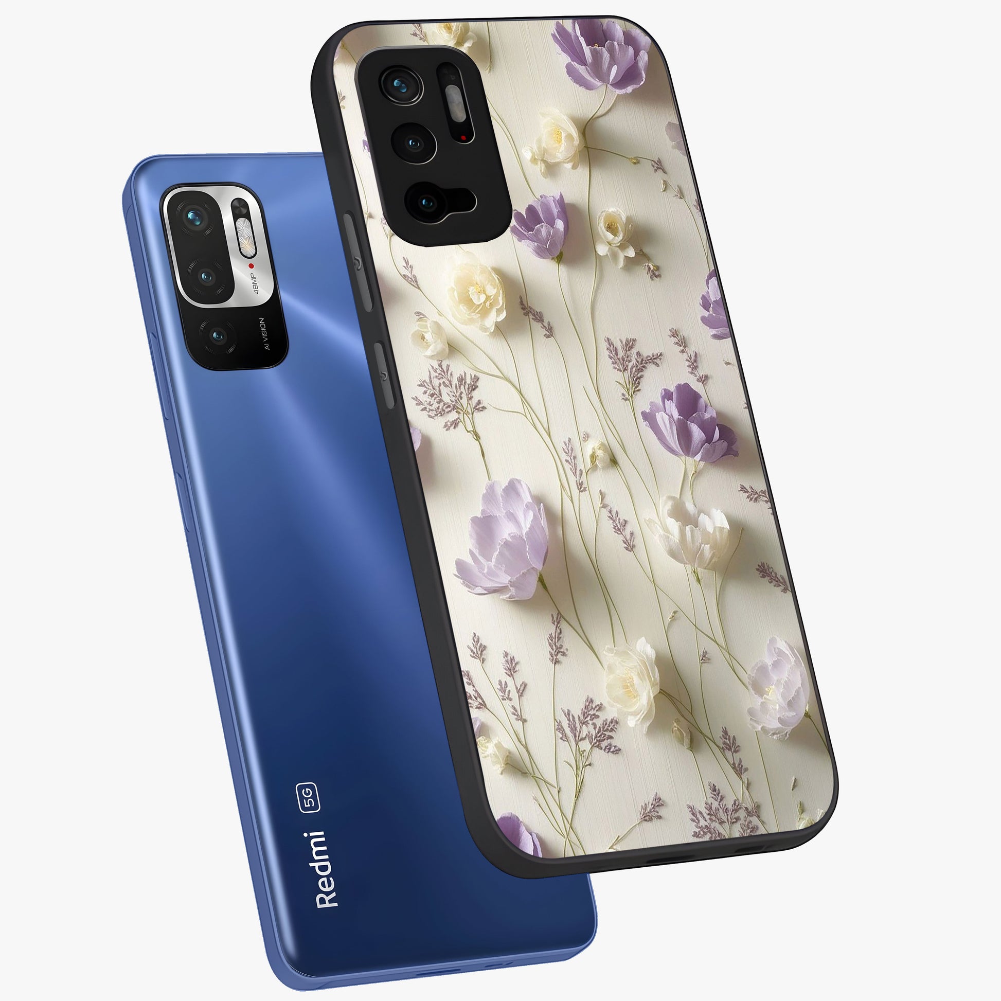 Lilac Breeze Harmony Glass Case displayed in angled mockup highlighting calm lilac breeze design with soothing aesthetic style.
