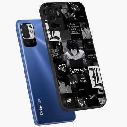 Midnight Chaos Mind Glass Case displayed in angled mockup highlighting chaotic artistic design with dramatic midnight aesthetic.
