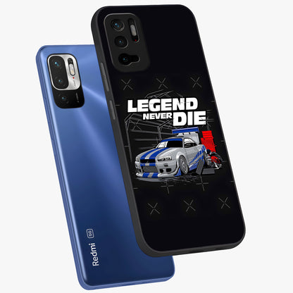 Midnight Racing Legacy Glass Case displayed in angled mockup highlighting dynamic automotive design with bold midnight aesthetic.