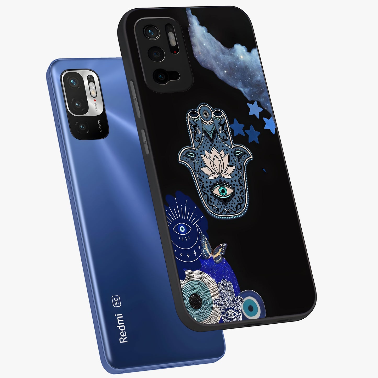 Mystic Hand Aura Glass Case displayed in angled mockup highlighting magical aura design with spiritual aesthetic style.