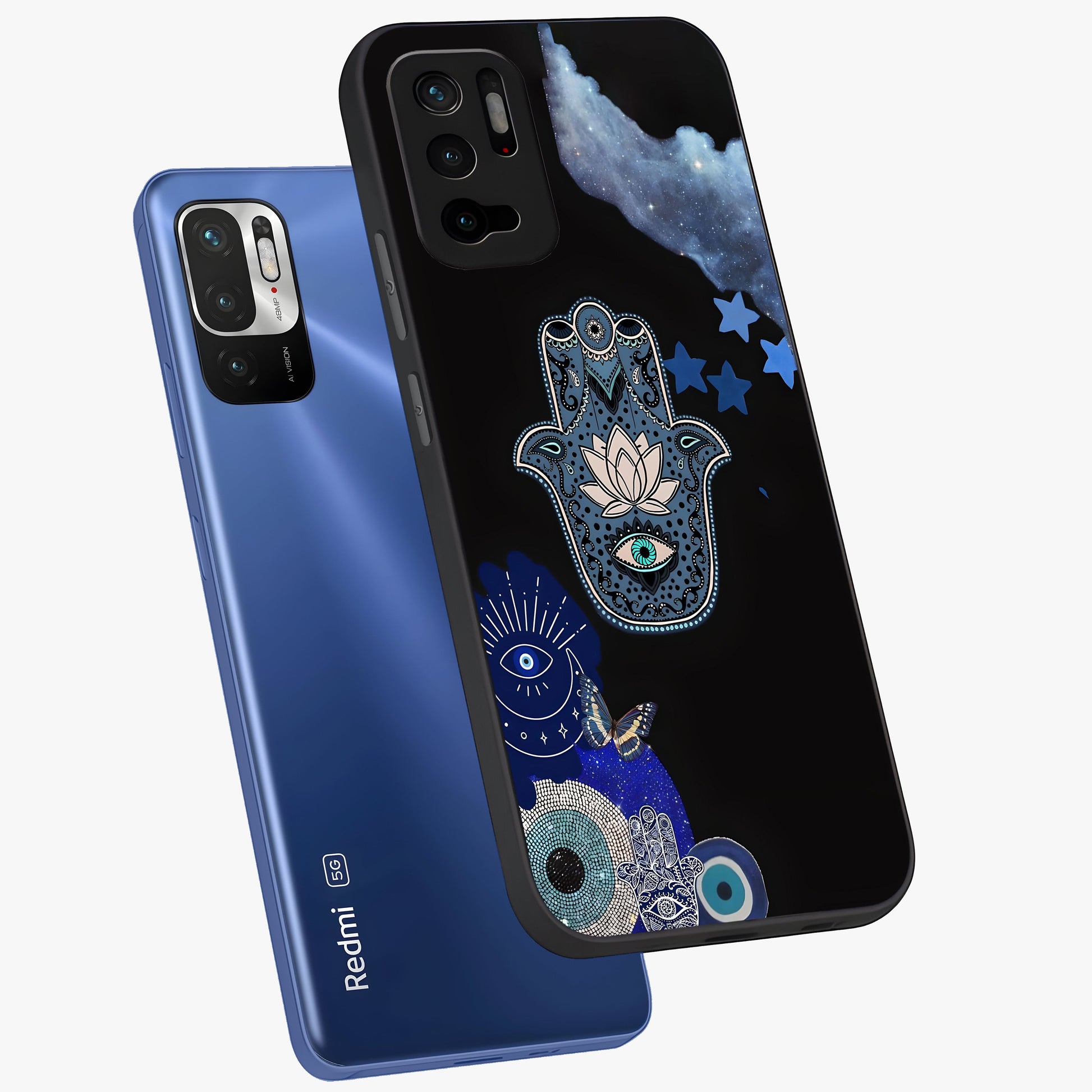 Mystic Hand Aura Glass Case displayed in angled mockup highlighting magical aura design with spiritual aesthetic style.