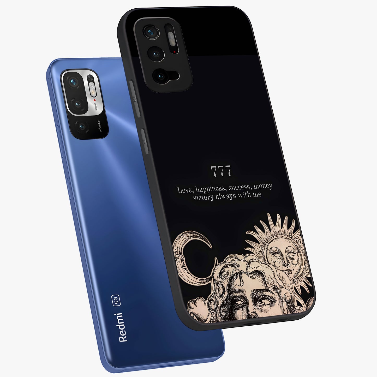 Mystic Victory Aura Glass Case displayed in angled mockup highlighting energetic aura design with bold mystical aesthetic.