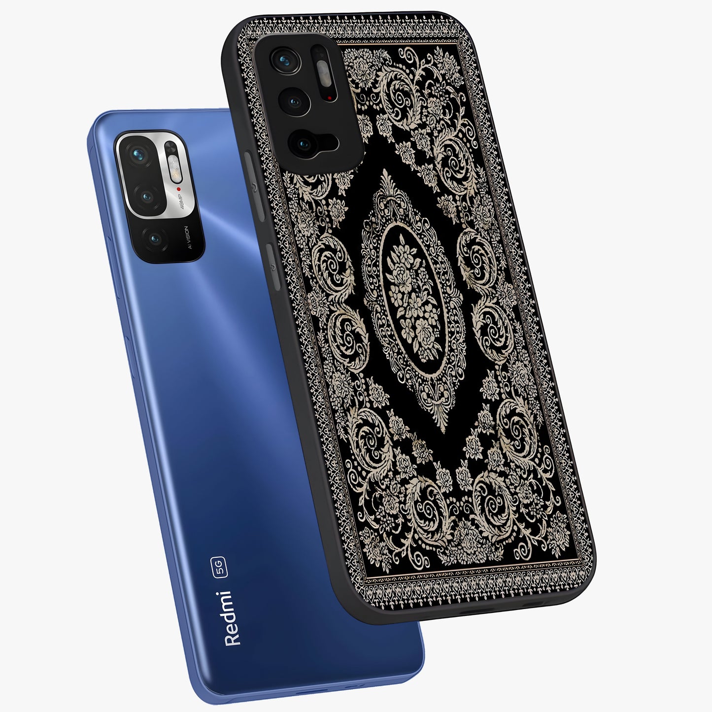 Noir Bloom Elegance Glass Case displayed in angled mockup highlighting refined flower design with stylish noir aesthetic.