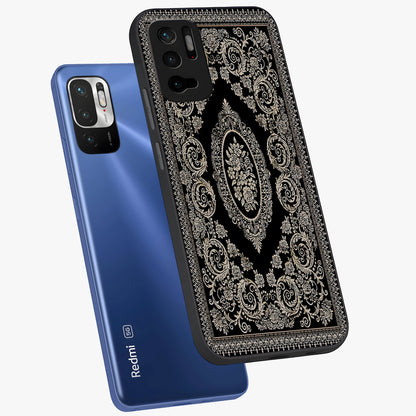 Noir Bloom Elegance Glass Case displayed in angled mockup highlighting refined flower design with stylish noir aesthetic.