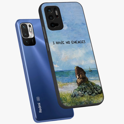 Peace Beyond War Glass Case displayed in angled mockup highlighting meaningful message design with artistic aesthetic style.