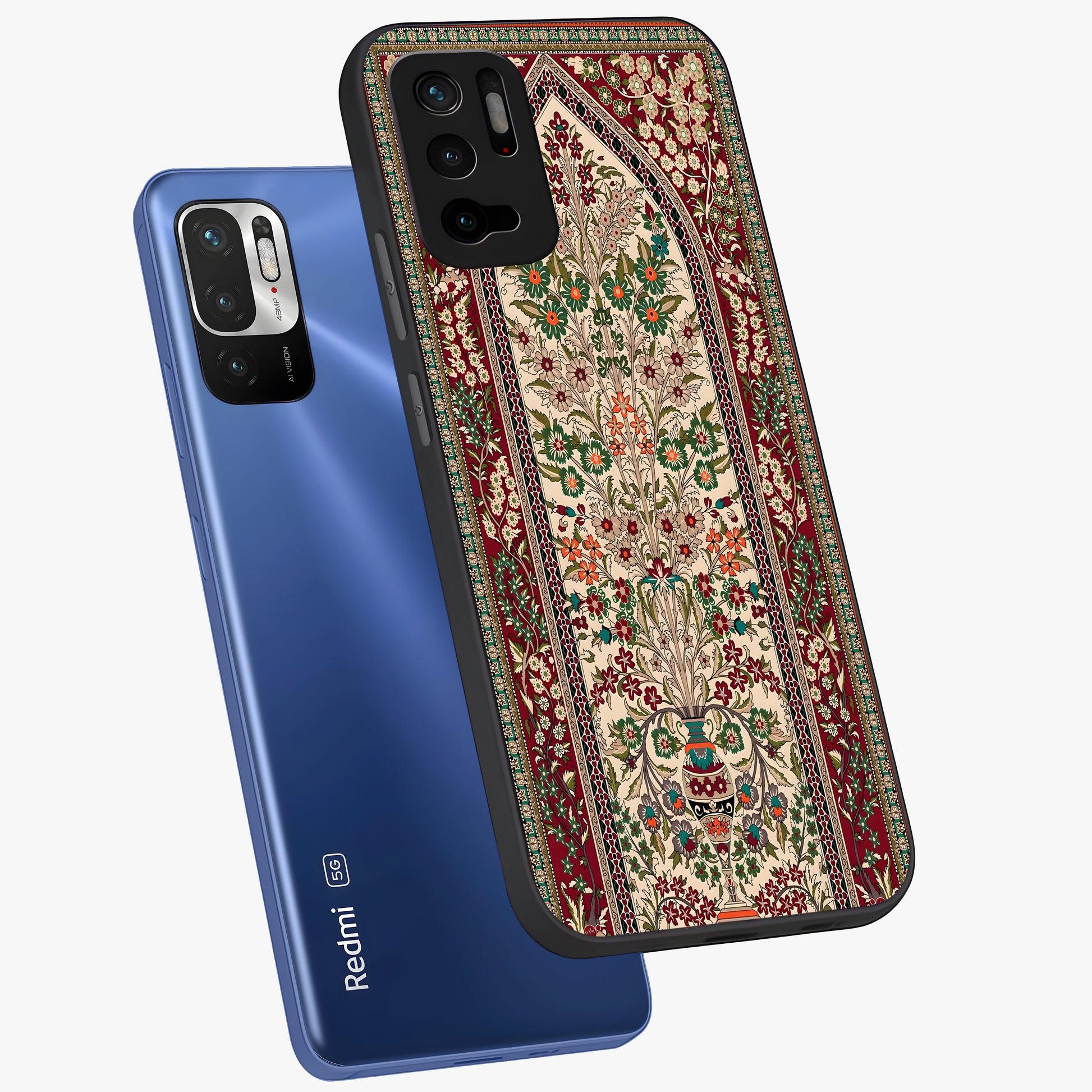 Persian Inspired Glass Case displayed in angled mockup highlighting intricate traditional design with elegant cultural aesthetic.