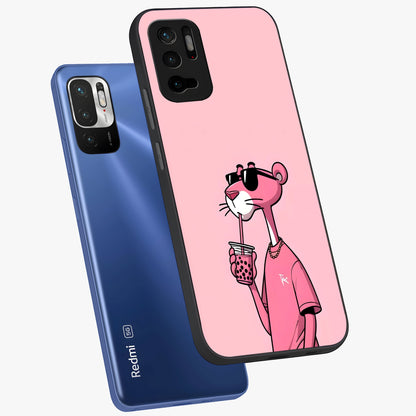 Pink Panther Glass Case displayed in angled mockup highlighting playful cartoon character design with vibrant pink aesthetic.