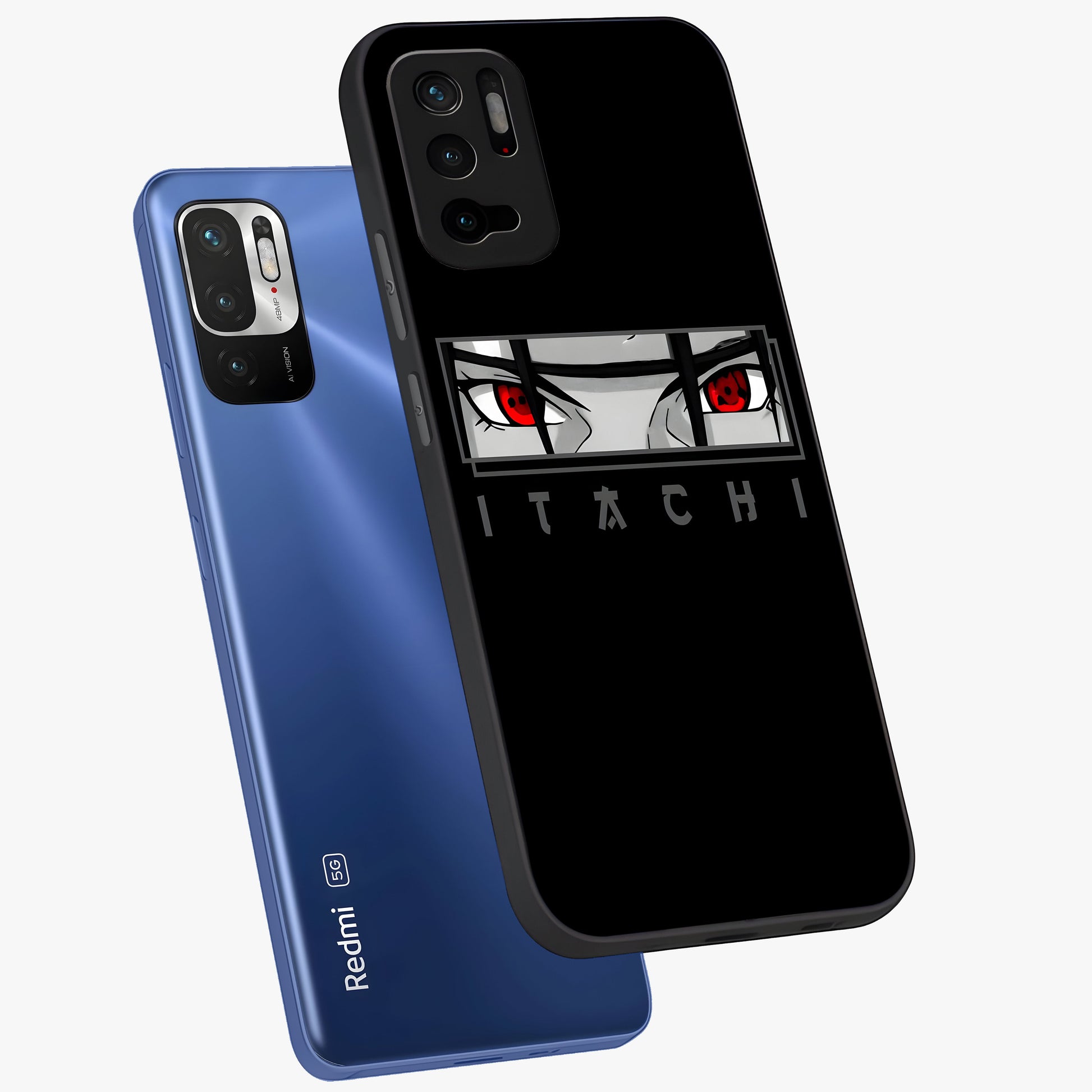 Scarlet Gaze Dominance Glass Case displayed in angled mockup highlighting intense visual design with bold scarlet aesthetic.