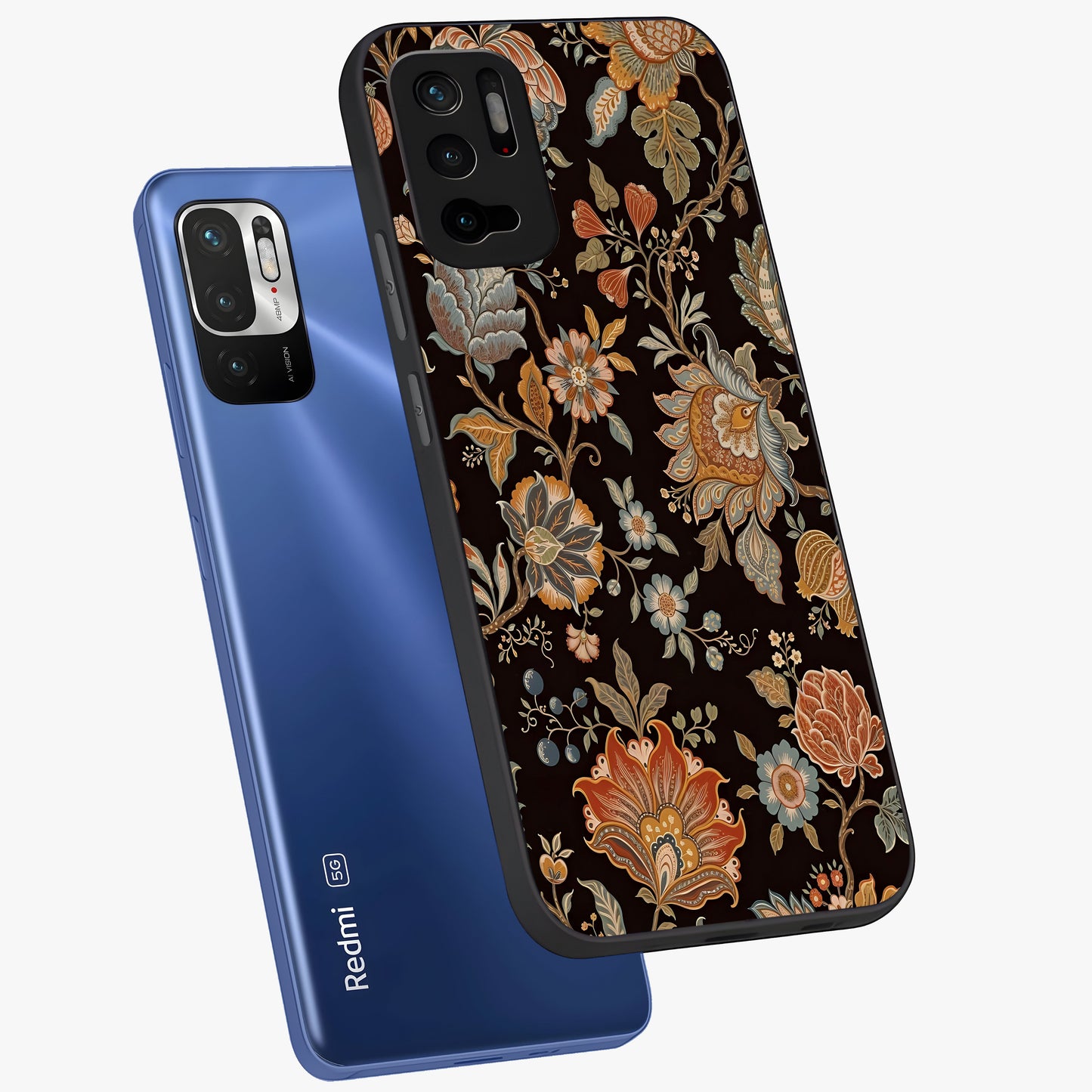 Vintage Floral Dream Glass Case displayed in angled mockup highlighting elegant vintage flower design with soft aesthetic style.