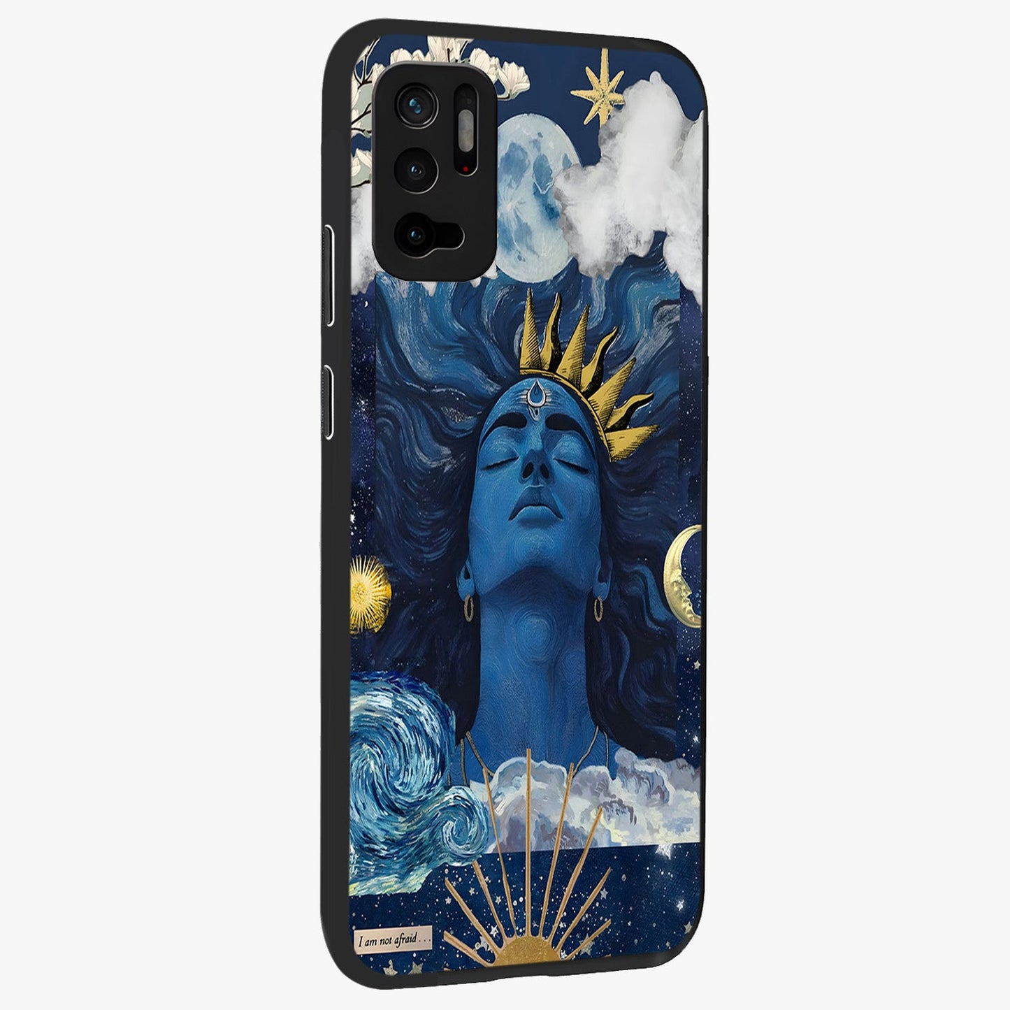 Aesthetic Lord Shiva Glass Case upright view showcasing powerful Lord Shiva artwork with devotional theme.