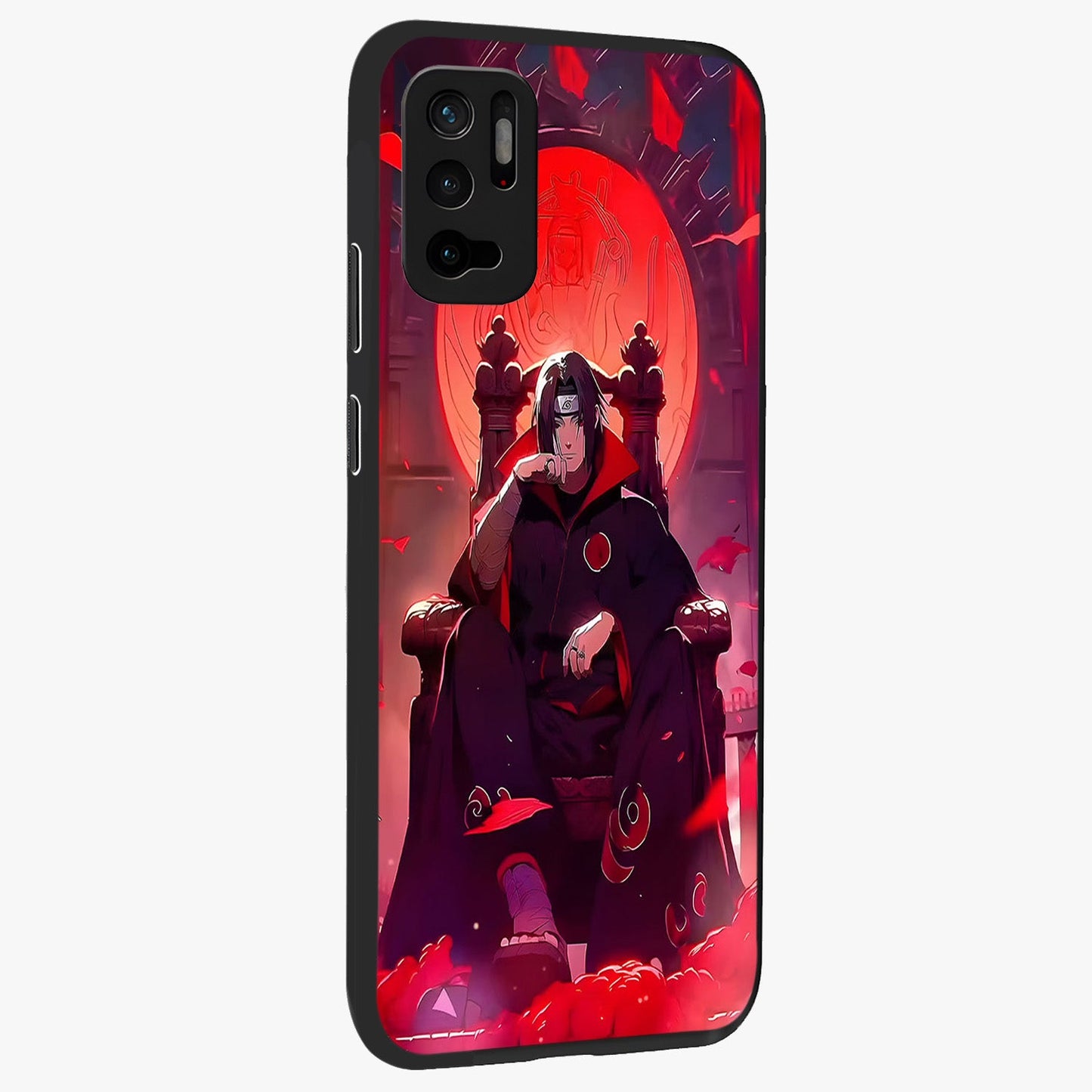 Blood Moon Sovereign Glass Case upright view showcasing powerful moon inspired artwork with cosmic aesthetic style.