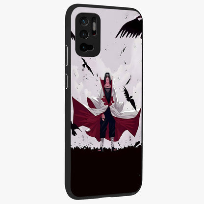Crimson Crow Ascension Glass Case upright view showcasing dramatic crow artwork with bold gothic theme.