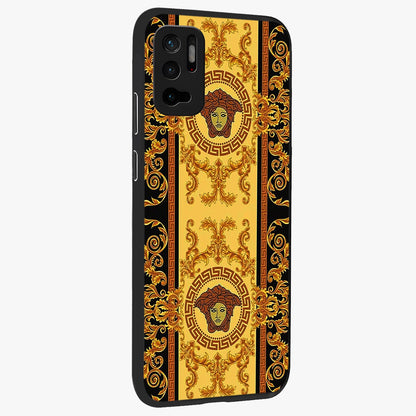 Golden Lotus Glow Glass Case upright view showcasing luminous lotus artwork with peaceful divine theme.