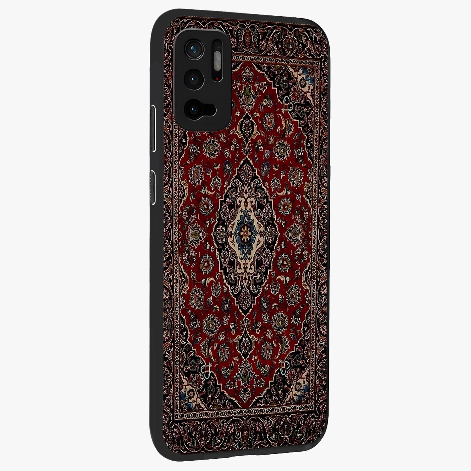Heritage Carpet Royale Glass Case upright view showcasing detailed ornamental artwork with luxurious traditional theme.