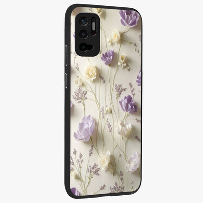 Lilac Breeze Harmony Glass Case upright view showcasing delicate lilac artwork with peaceful floral theme.