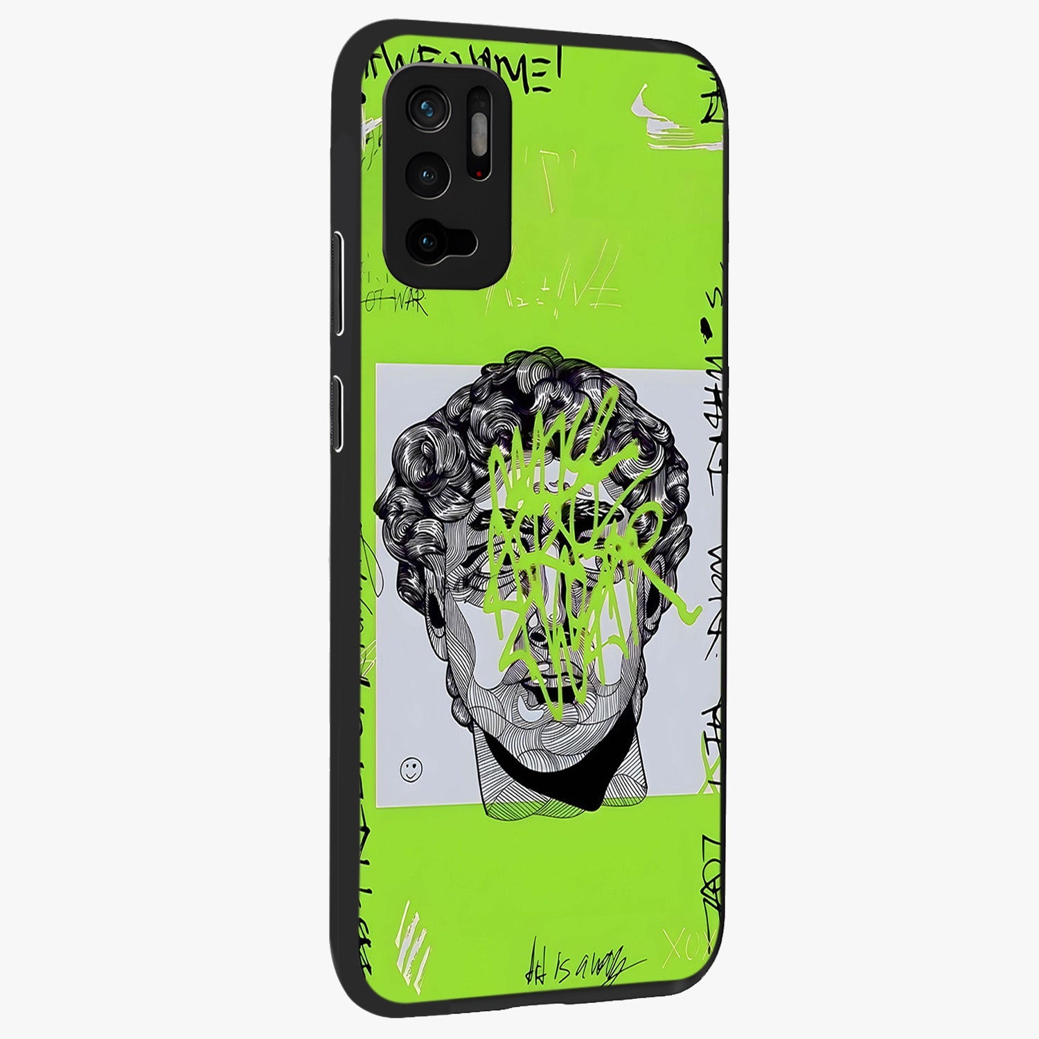 Neo Graffiti Rebellion Glass Case upright view showcasing colorful graffiti artwork with bold modern street style.