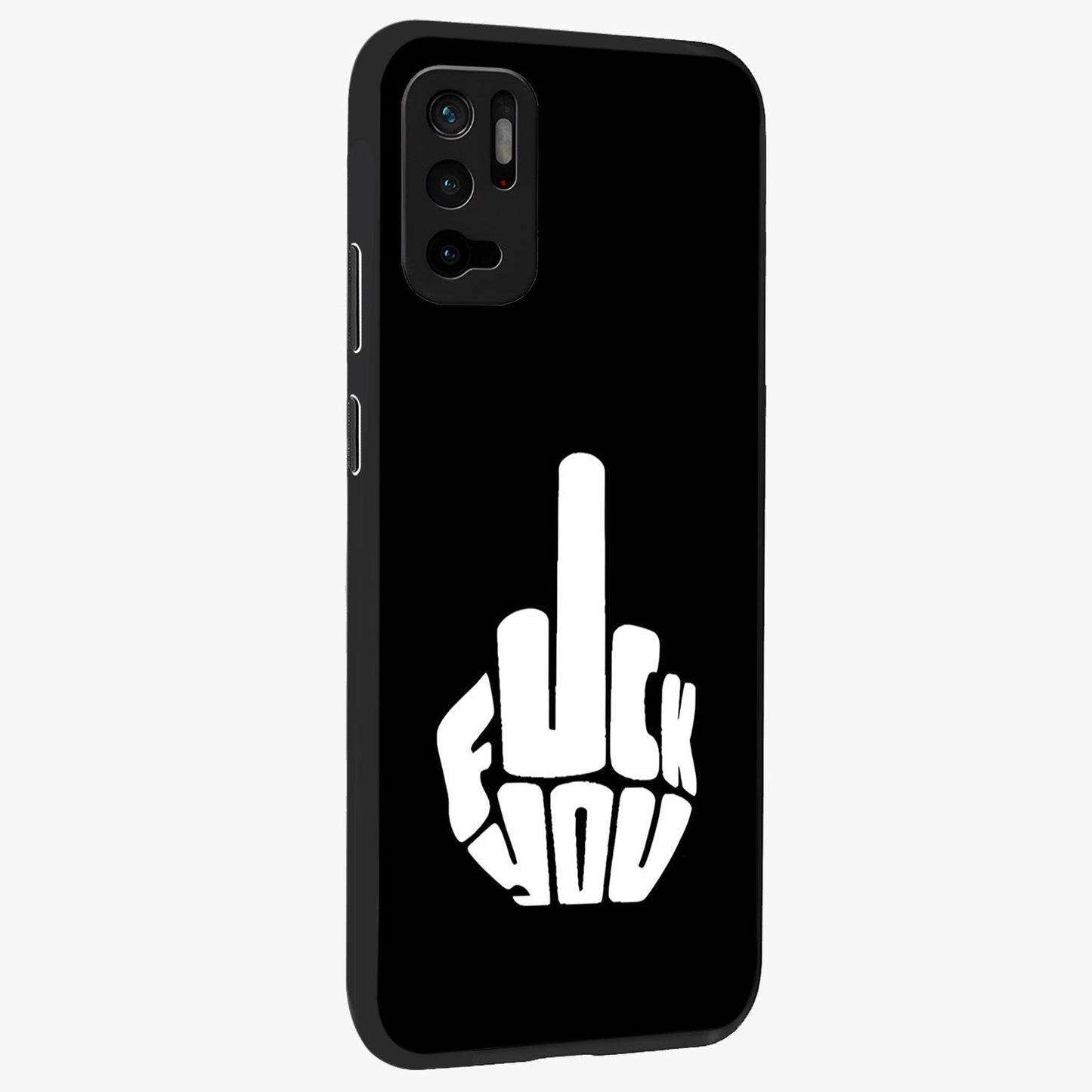 Rebel Mode On Glass Case upright view showcasing striking statement artwork with bold rebellious theme.