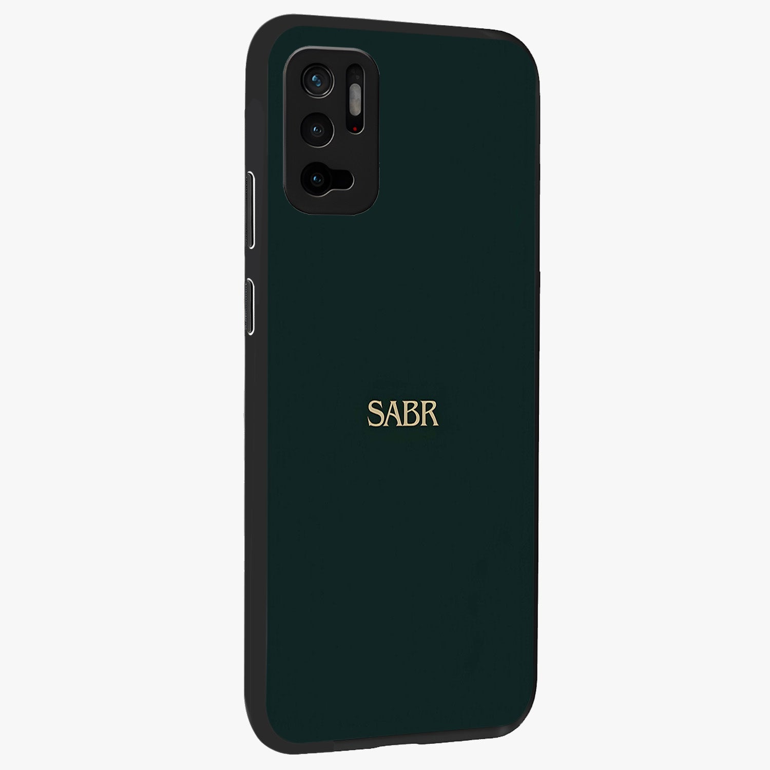 Sabr Minimal Patience Glass Case upright view showcasing calm minimalist artwork with motivational patience theme.