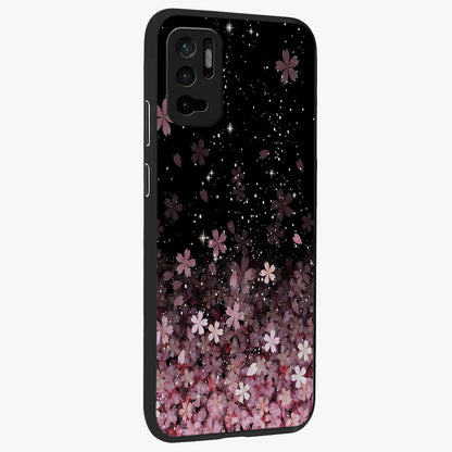Small Starry Flowers Glass Case upright view showcasing charming floral artwork with dreamy starry theme.