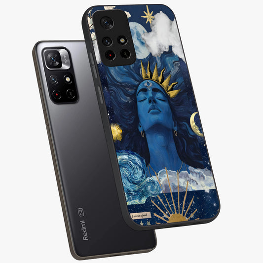 Aesthetic Lord Shiva Glass Case showing flat back view with divine Shiva artwork and glossy glass finish.