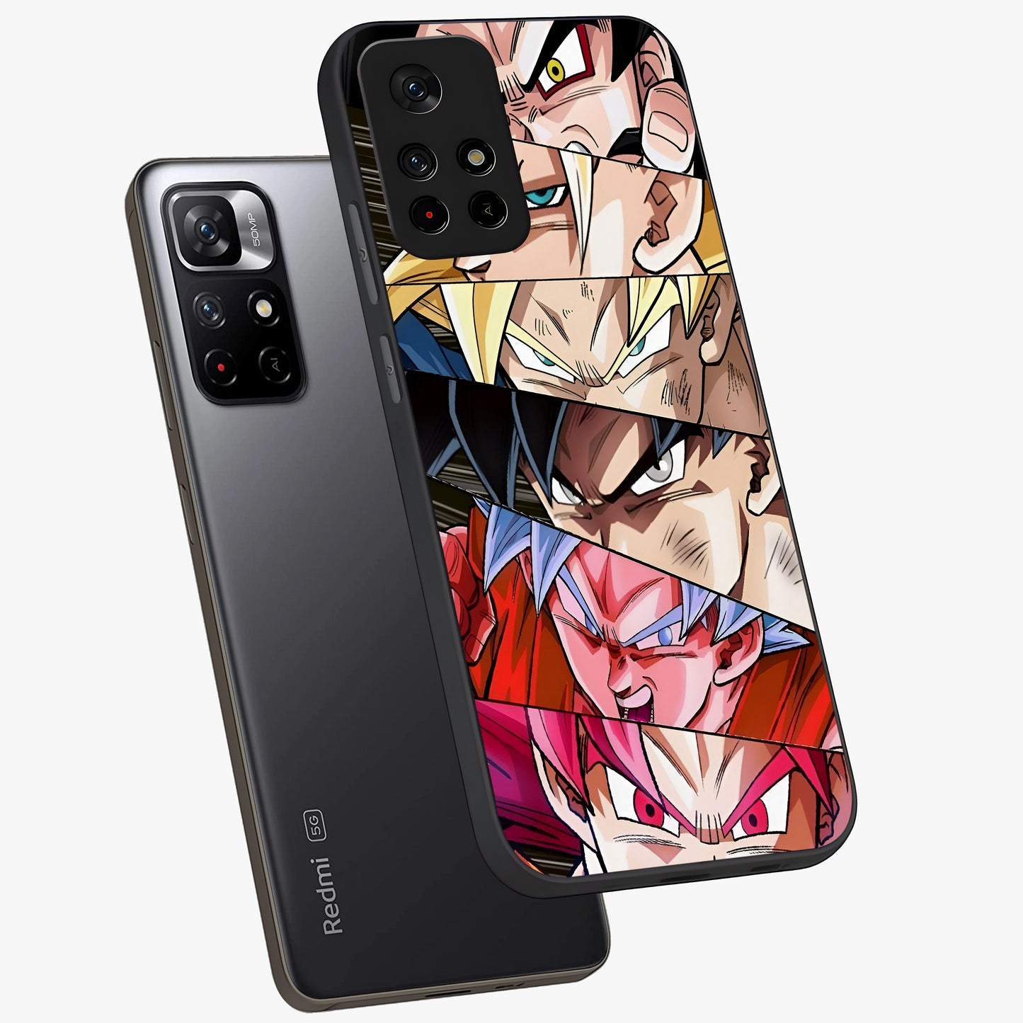Anime Character Glass Case showing flat back view with vibrant anime artwork and glossy glass finish.