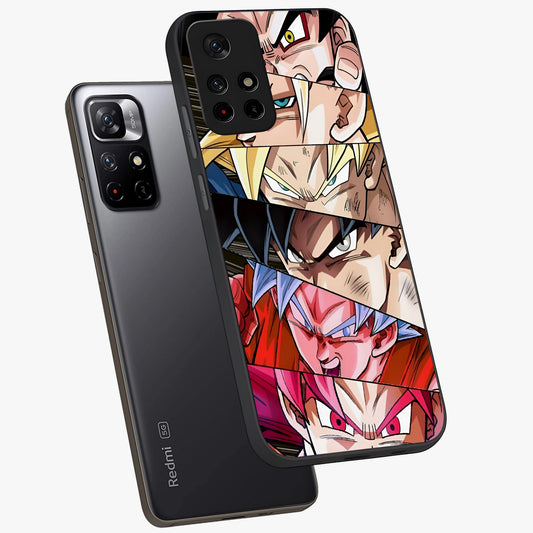 Anime Character Glass Case showing flat back view with vibrant anime artwork and glossy glass finish.