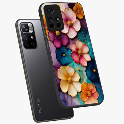 Artlyn Grace Flower Pattern Glass Case displayed in angled mockup highlighting delicate flower pattern design and smooth glass surface.