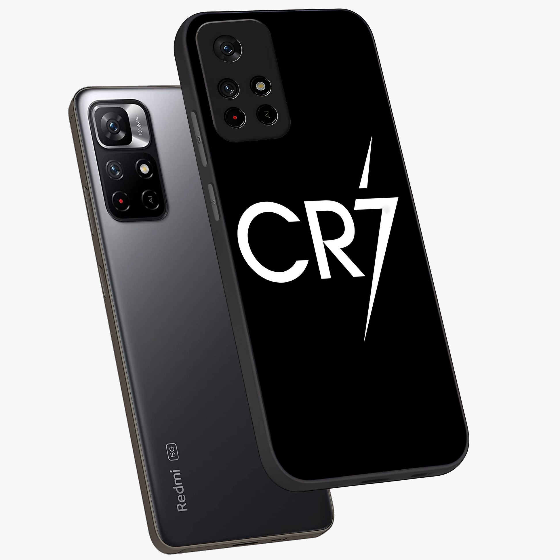 Cr7 Elite Strike Glass Case displayed in angled mockup highlighting powerful sports graphic with bold athletic theme.