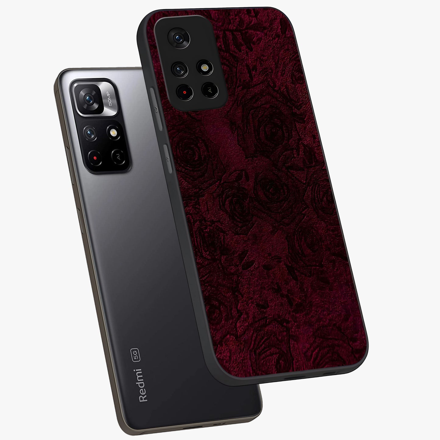 Crimson Fade Flow Glass Case displayed in angled mockup highlighting smooth gradient design with modern aesthetic style.