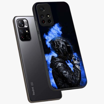 Cyber Sentinel Protocol Glass Case displayed in angled mockup highlighting digital cyber design with sci-fi aesthetic style.