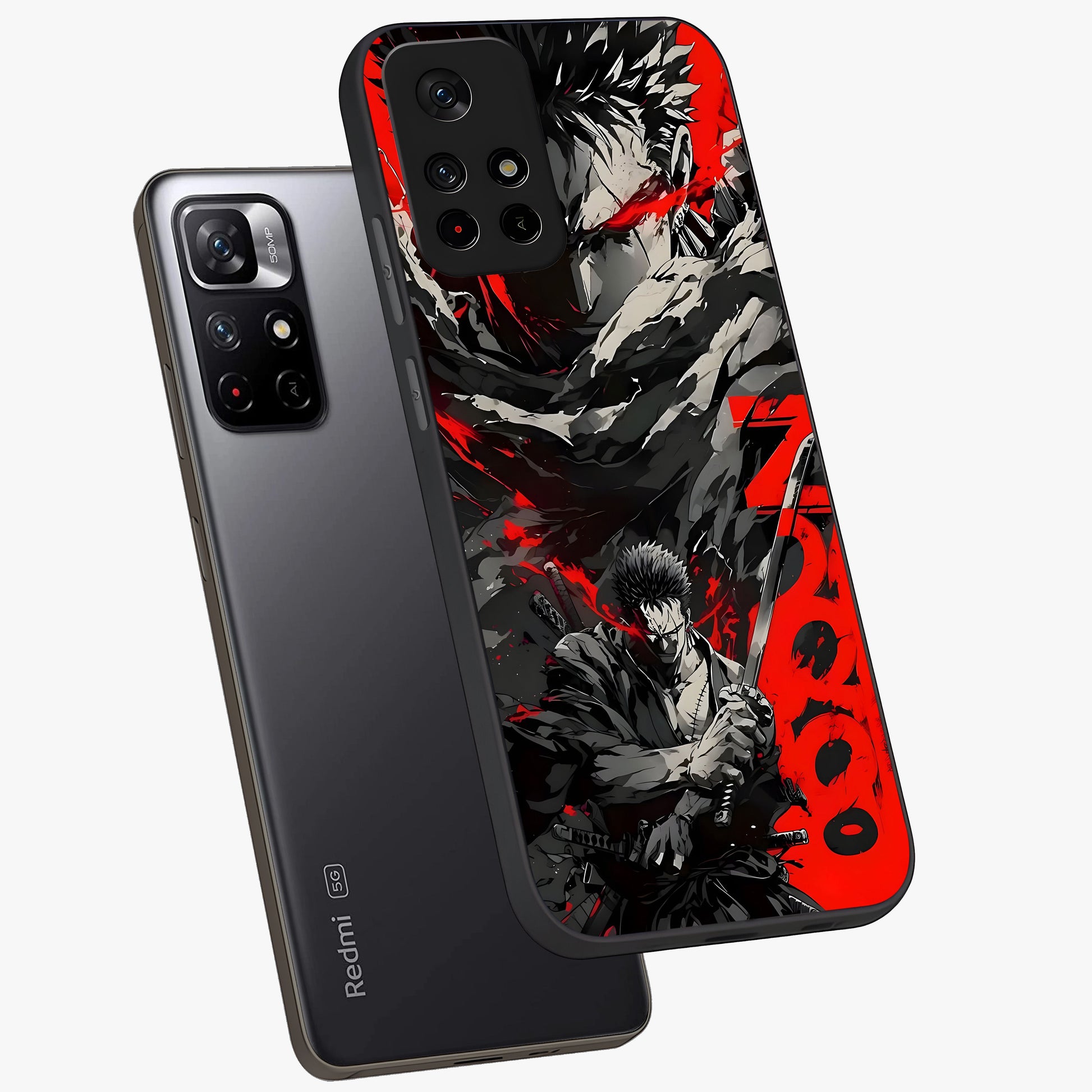 Demon Sword Resolve Glass Case displayed in angled mockup highlighting powerful demon sword illustration with dark fantasy aesthetic.