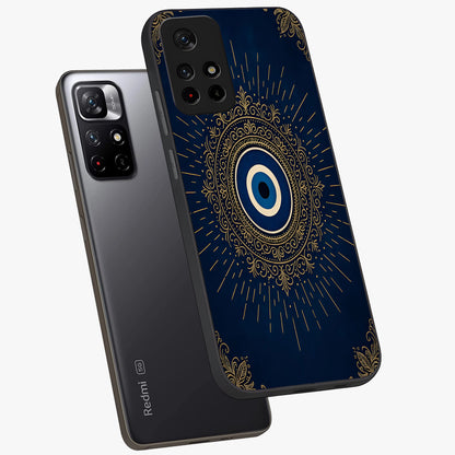 Golden Celestial Charm Glass Case displayed in angled mockup highlighting sparkling cosmic charm design with celestial aesthetic.