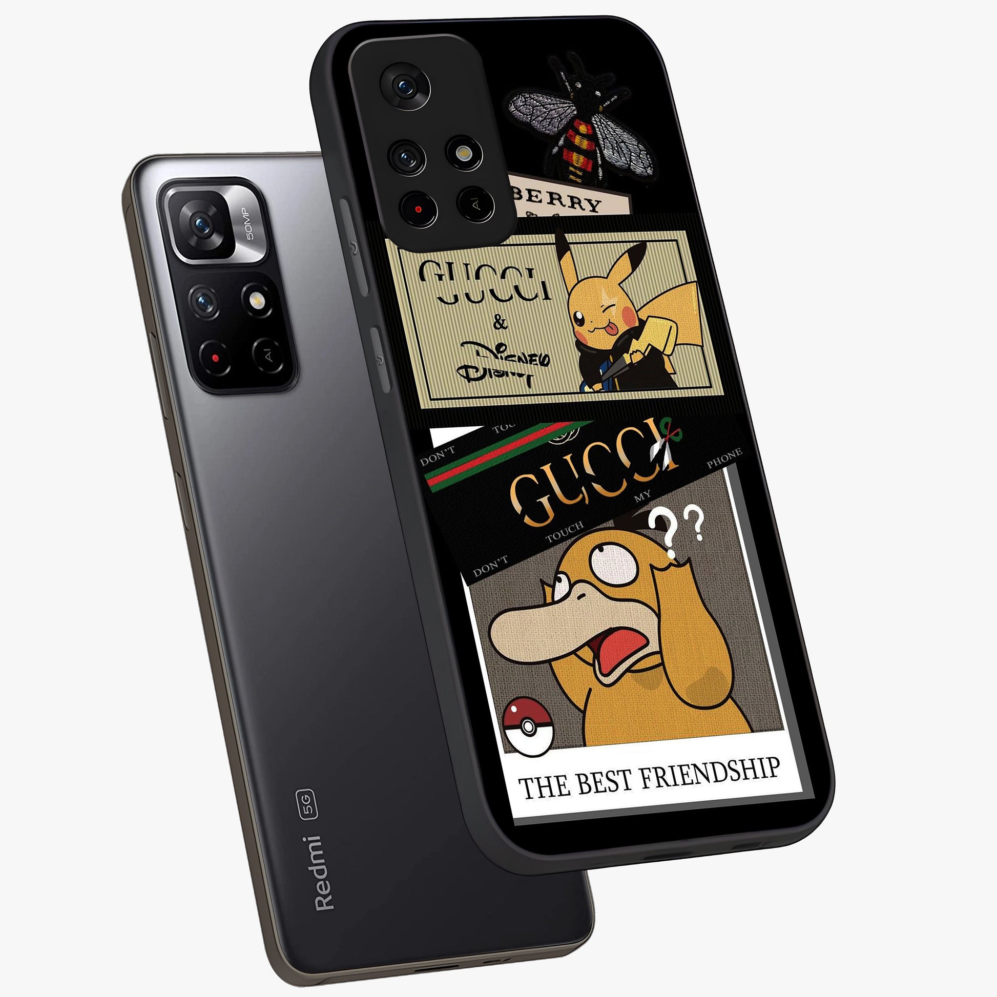 Gucci Play Mashup Glass Case displayed in angled mockup highlighting stylish fashion mashup design with bold aesthetic.
