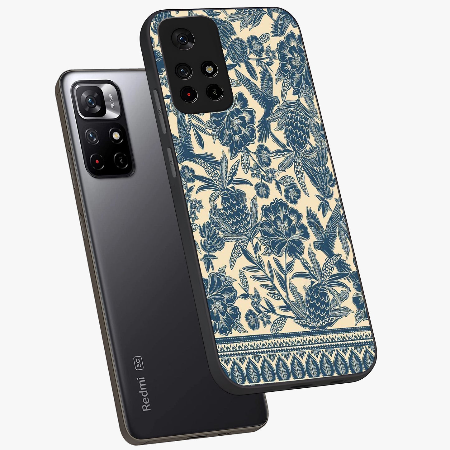 Heirloom Wild Bloom Glass Case displayed in angled mockup highlighting botanical bloom design with classic aesthetic style.