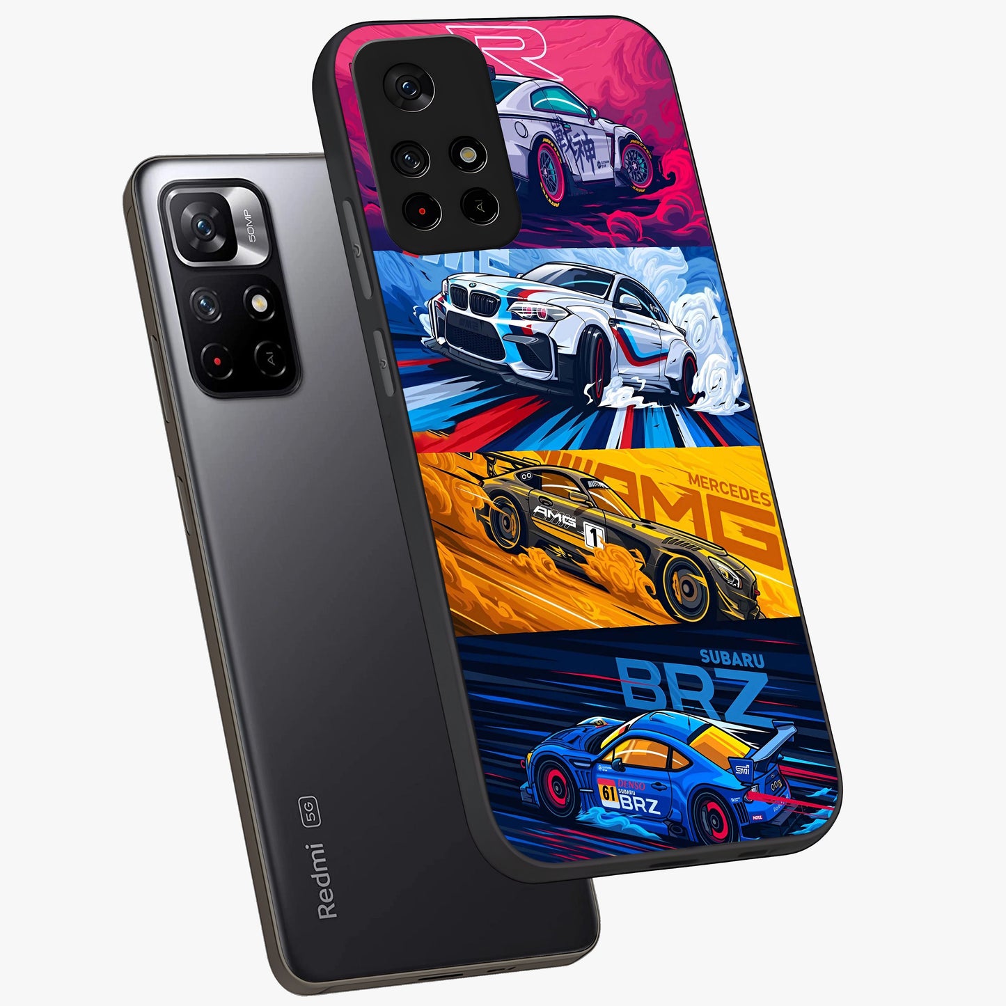 JDM Sports Car Glass Case displayed in angled mockup highlighting sleek Japanese racing car design with automotive aesthetic.