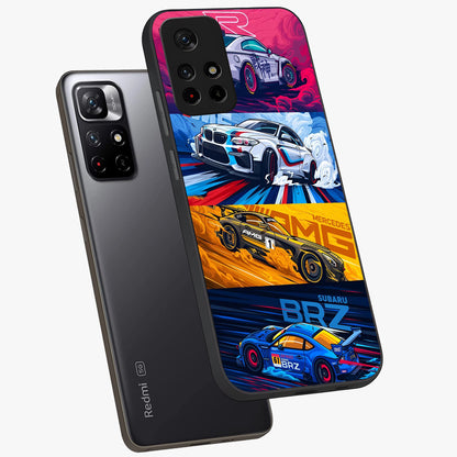 JDM Sports Car Glass Case displayed in angled mockup highlighting sleek Japanese racing car design with automotive aesthetic.