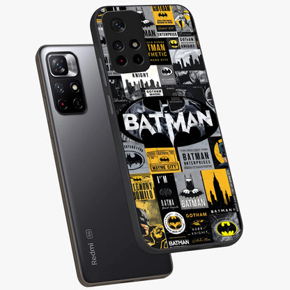 Knight Gotham Rise Glass Case showing flat back view with dark hero inspired artwork and glossy glass finish.