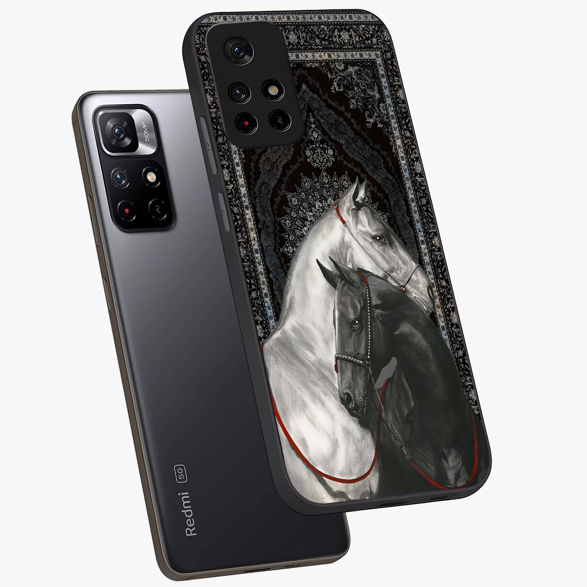 Majestic Ride Legacy Glass Case displayed in angled mockup highlighting sleek vehicle design with bold racing aesthetic.