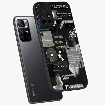 Midnight Love Echo Glass Case showing flat back view with romantic midnight themed artwork and glossy glass finish.