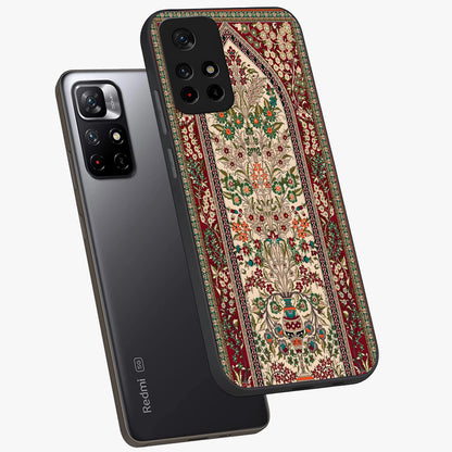 Persian Inspired Glass Case showing flat back view with ornate Persian style pattern artwork and glossy glass finish.