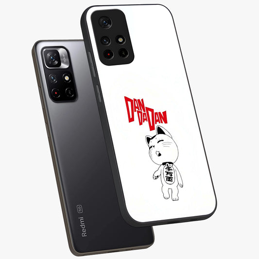 Playful Spirit Charm Glass Case showing flat back view with cheerful charm themed artwork and glossy glass finish.