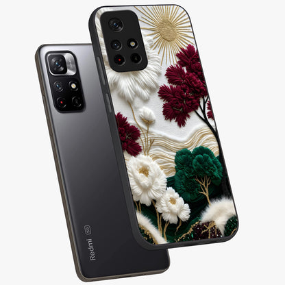 Radiant Bloom Elegance Glass Case displayed in angled mockup highlighting graceful floral design with radiant aesthetic style.